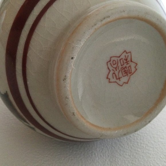 Japanese Kutani ceramic porcelain budvase hand decorated flowers ducks 6" tall - Picture 6 of 6